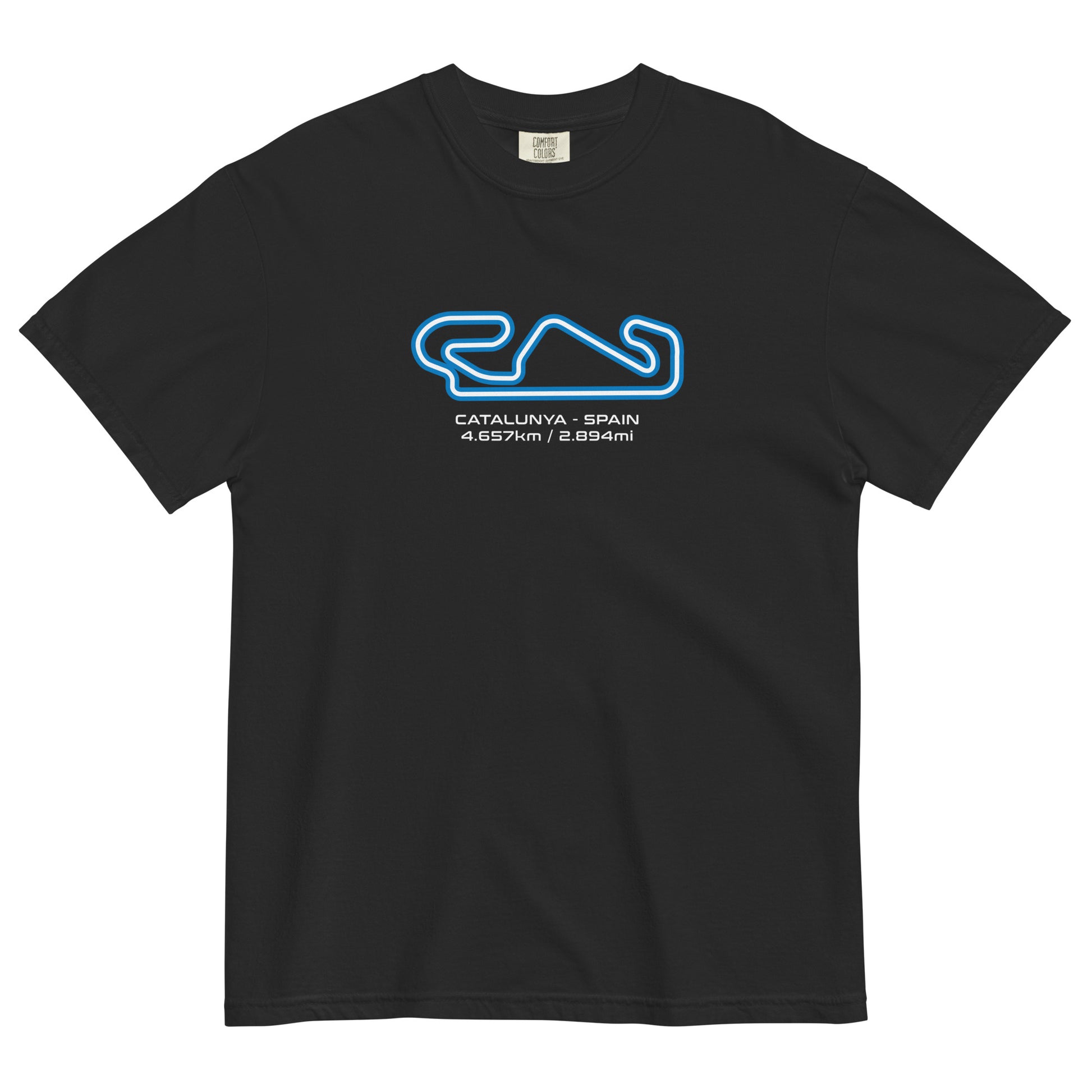 Catalunya - Spain - F1 Circuit Unisex T-Shirt in Black - Front View