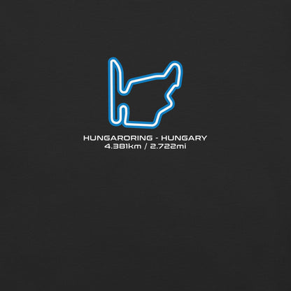 Hungaroring - Hungary - F1 Circuit Unisex T-Shirt in Black - Close Up