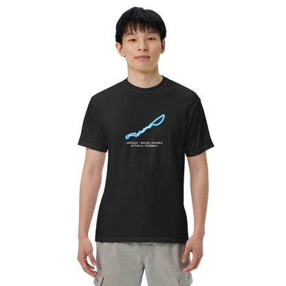 Jeddah - Saudi Arabia - F1 Circuit Unisex T-Shirt in Black - Male Model Front View
