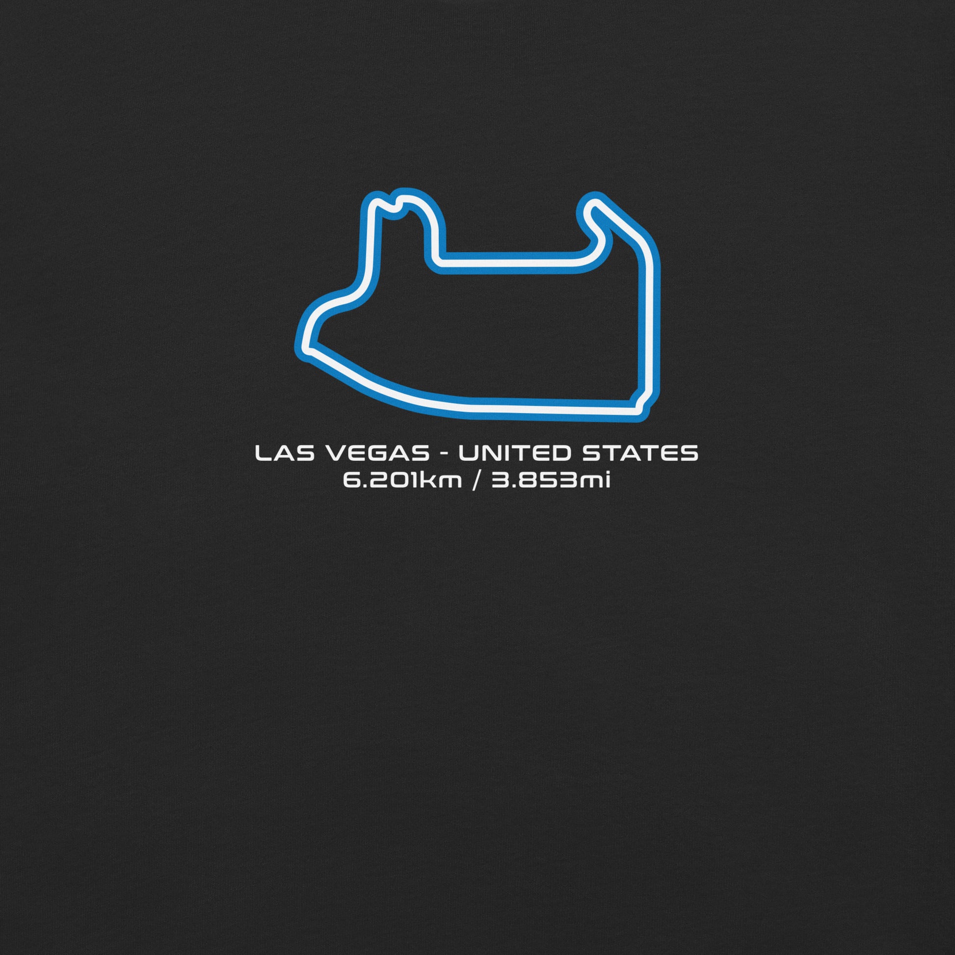 Las Vegas - United States - F1 Circuit Unisex T-Shirt in Black - Close Up