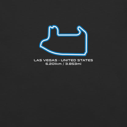 Las Vegas - United States - F1 Circuit Unisex T-Shirt in Black - Close Up