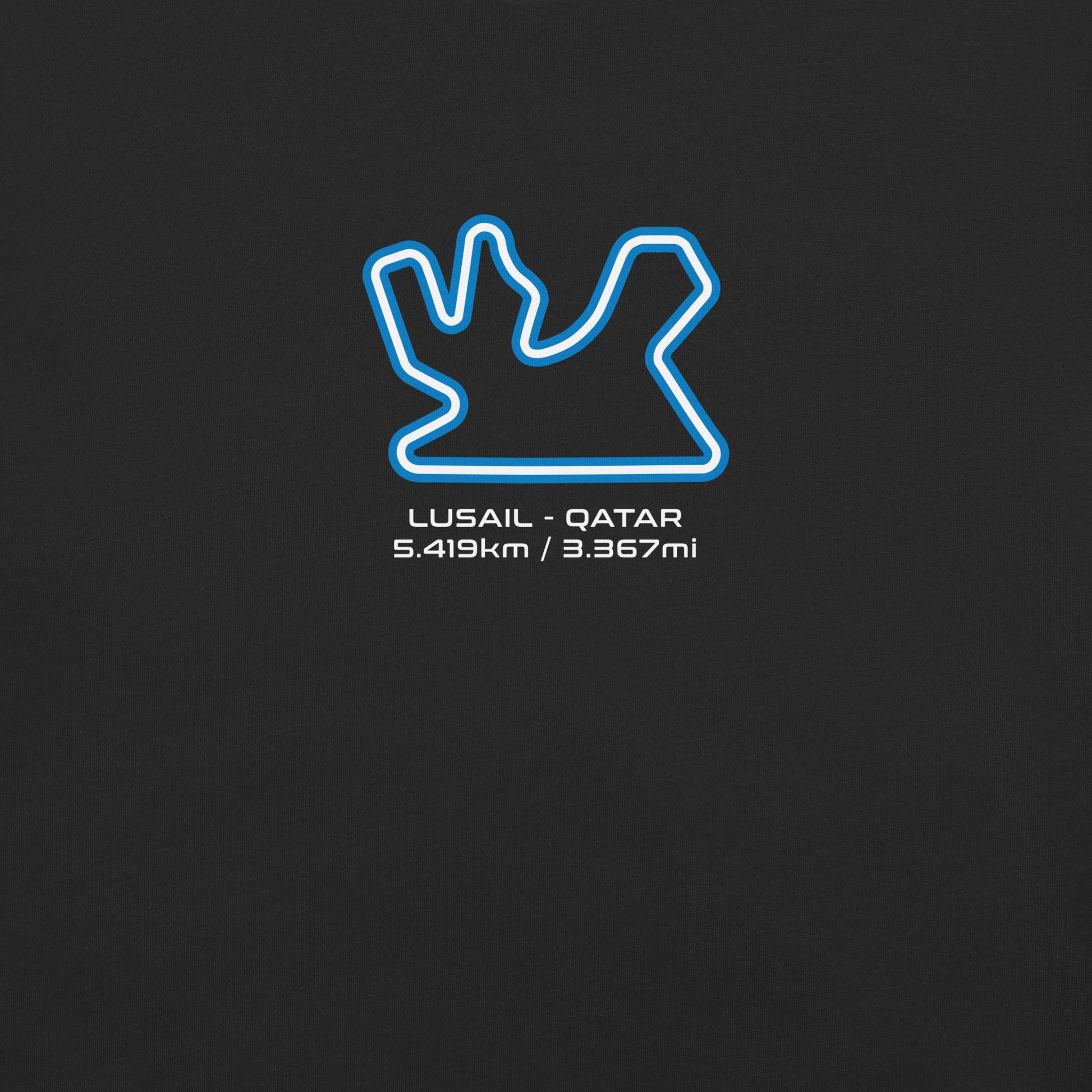 Lusail - Qatar - F1 Circuit Unisex T-Shirt in Black - Close Up