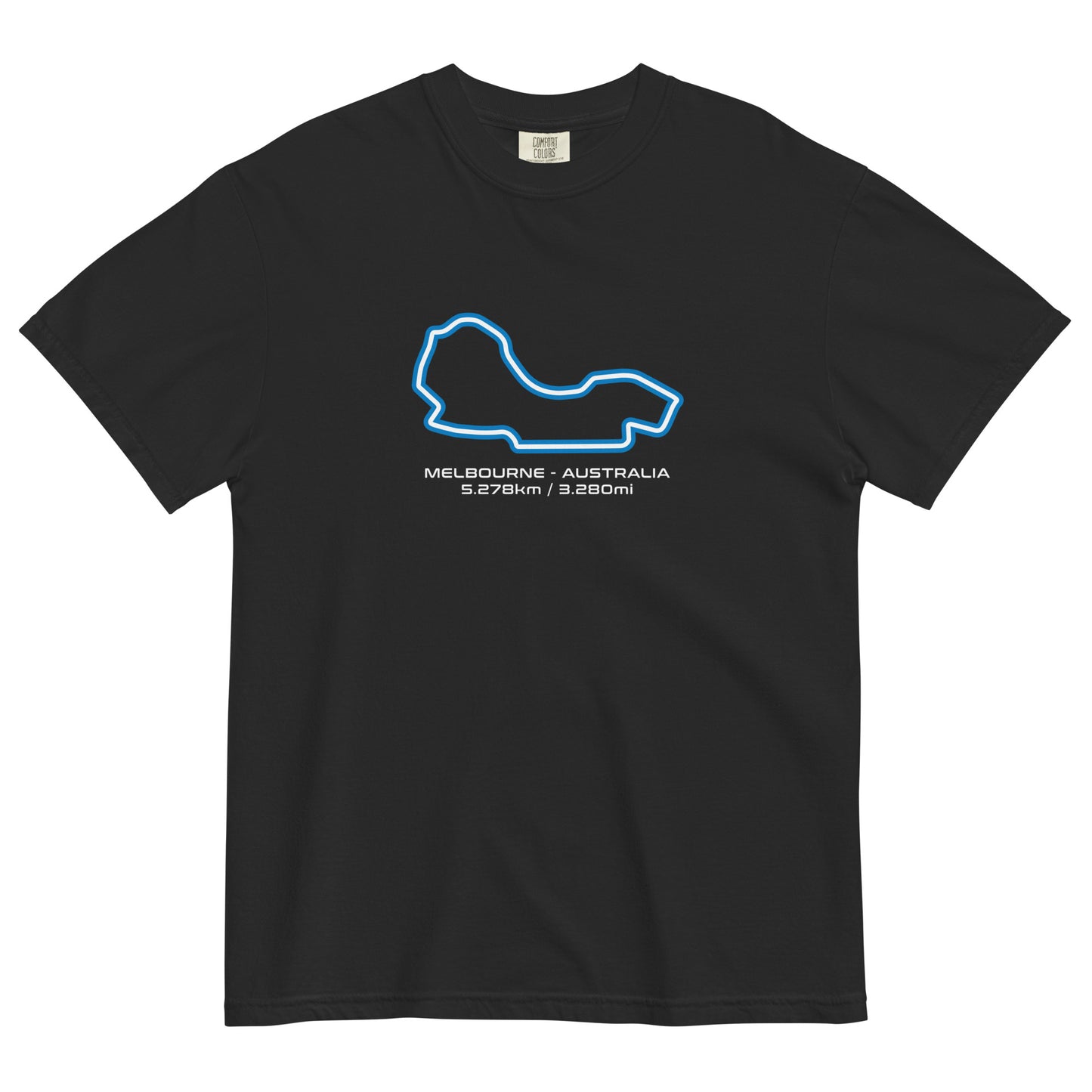 Melbourne - Australia - F1 Circuit Unisex T-Shirt in Black - Front View