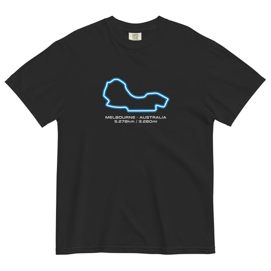 Melbourne - Australia - F1 Circuit Unisex T-Shirt in Black - Front View