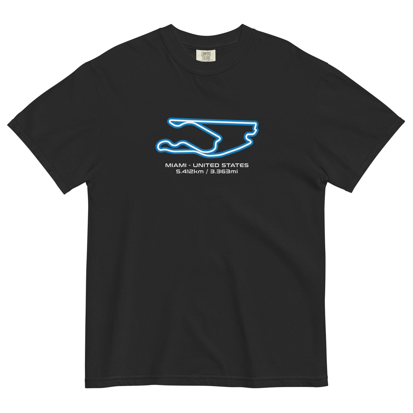 Miami - United States - F1 Circuit Unisex T-Shirt in Black - Front View