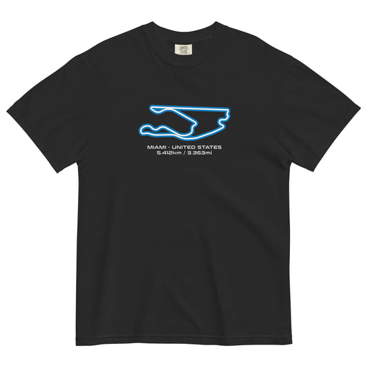 Miami - United States - F1 Circuit Unisex T-Shirt in Black - Front View