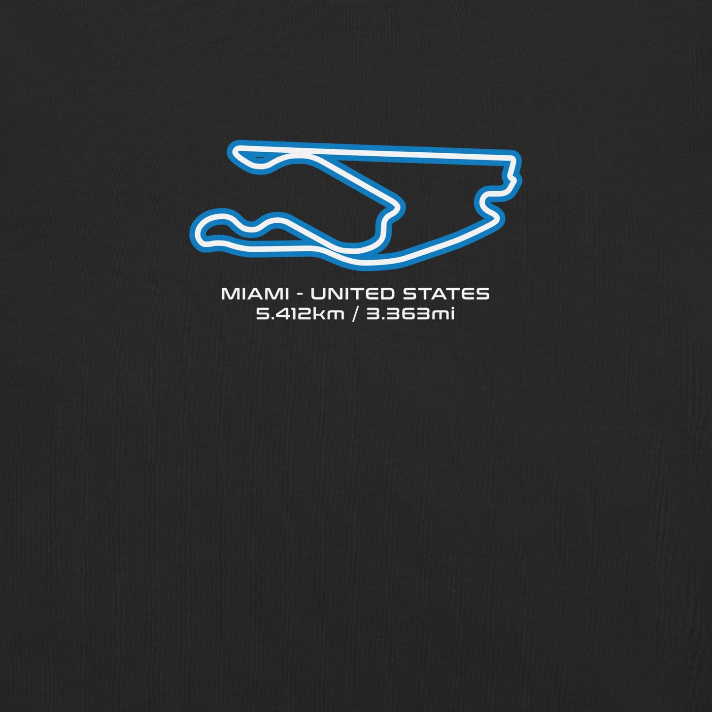 Miami - United States - F1 Circuit Unisex T-Shirt in Black - Close Up