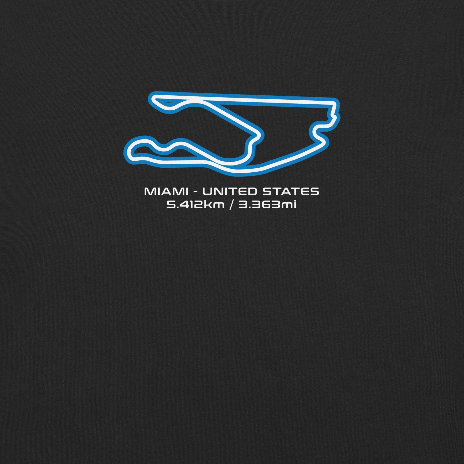 Miami - United States - F1 Circuit Unisex T-Shirt in Black - Close Up