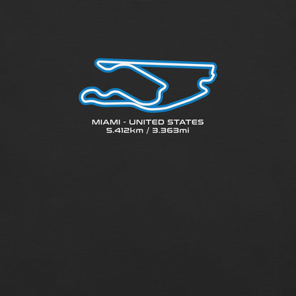 Miami - United States - F1 Circuit Unisex T-Shirt in Black - Close Up