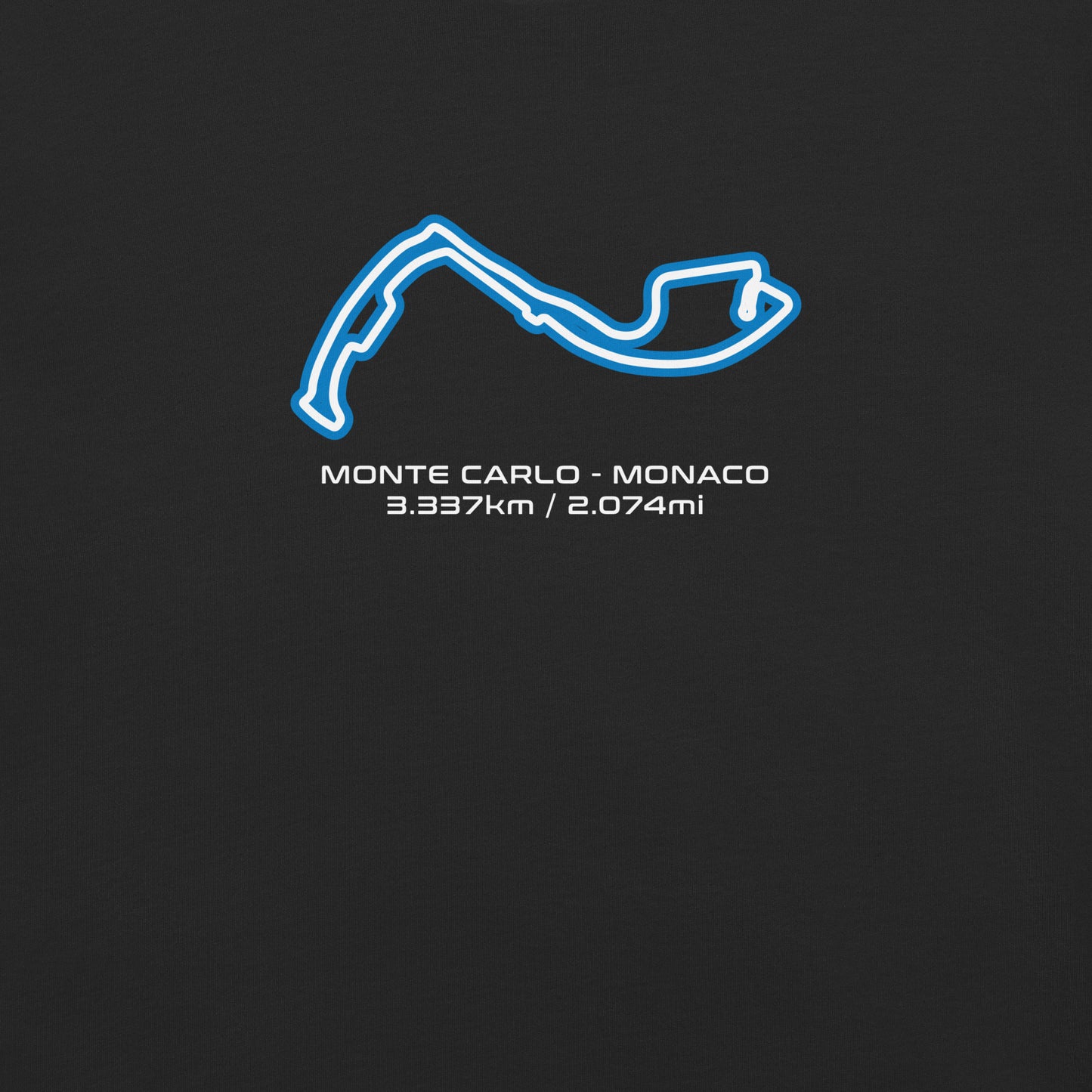 Monte Carlo - Monaco - F1 Circuit Unisex T-Shirt in Black - Close Up