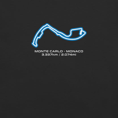 Monte Carlo - Monaco - F1 Circuit Unisex T-Shirt in Black - Close Up