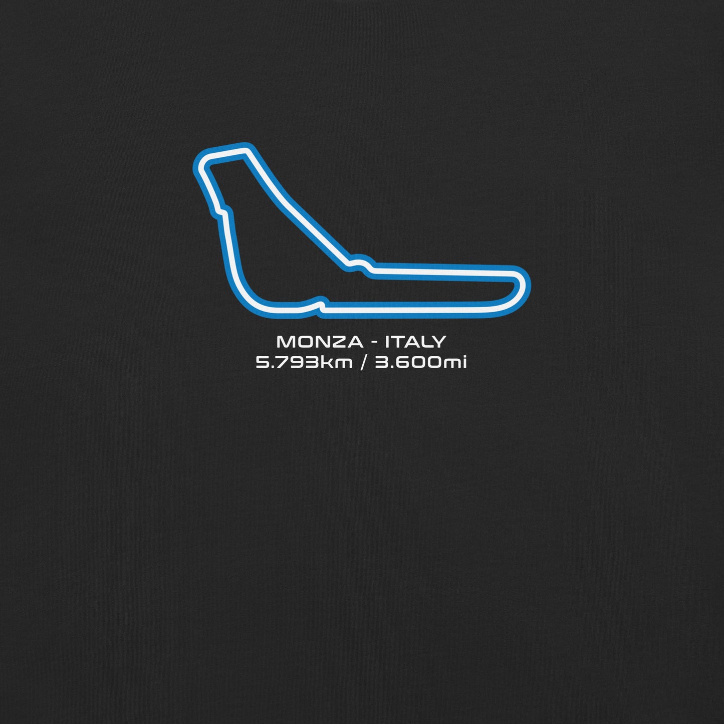 Monza - Italy - F1 Circuit Unisex T-Shirt in Black - Close Up