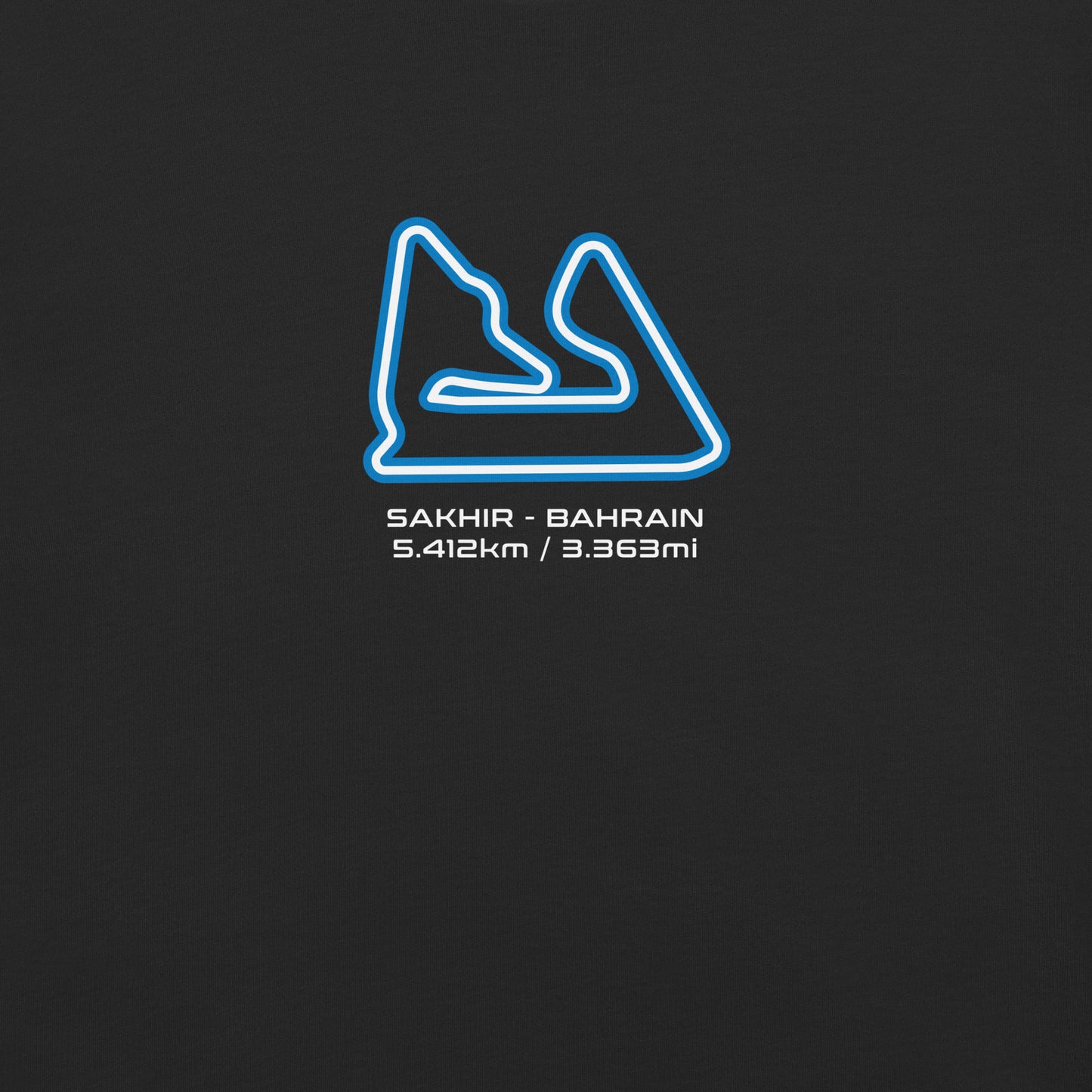 Sakhir - Bahrain - F1 Circuit Unisex T-Shirt in Black - Close Up