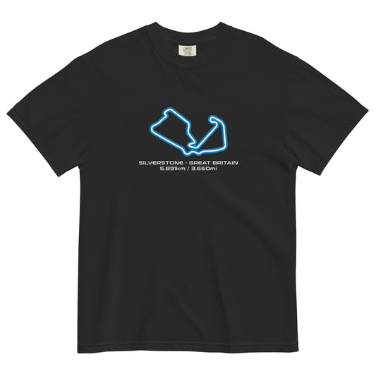 Silverstone - United Kingdom - F1 Circuit Unisex T-Shirt in Black - Front View