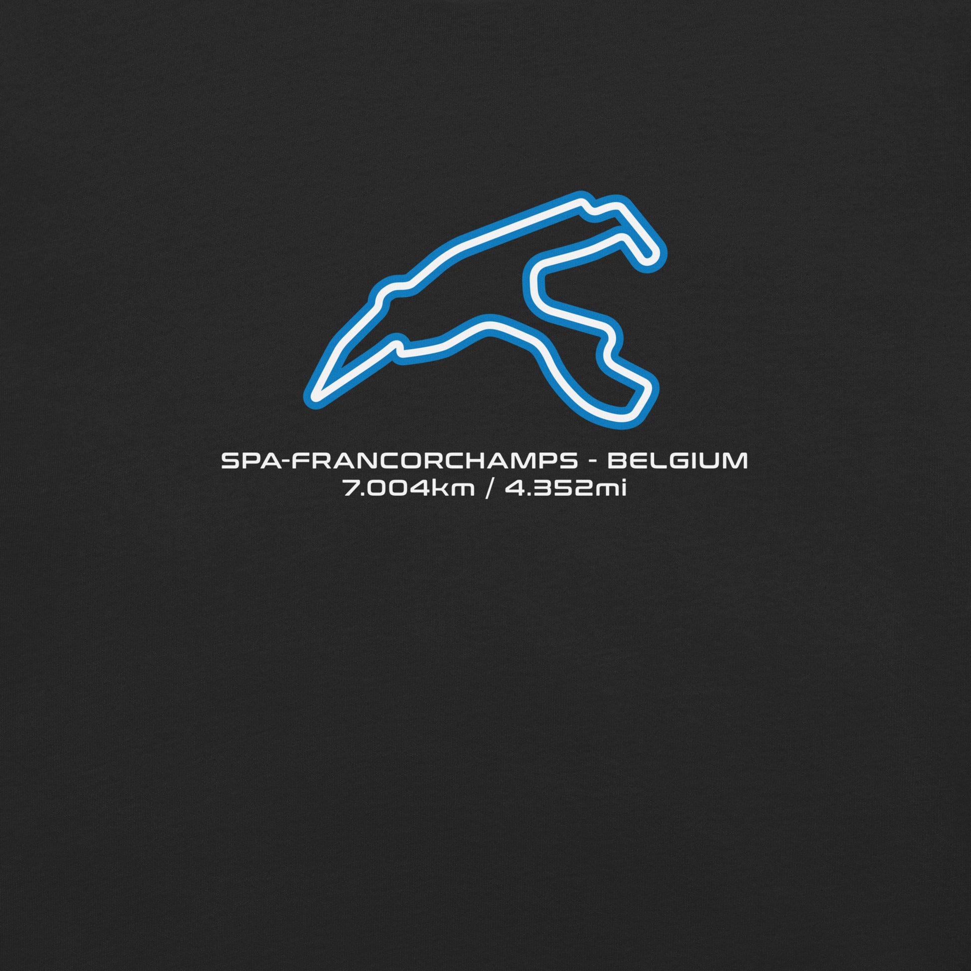 Spa-Francorchamps - Belgium - F1 Circuit Unisex T-Shirt in Black - Close Up