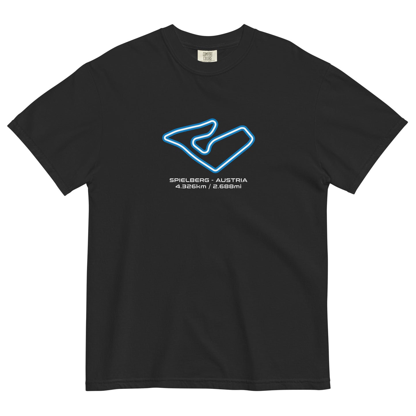 Spielberg - Austria - F1 Circuit Unisex T-Shirt in Black - Front View