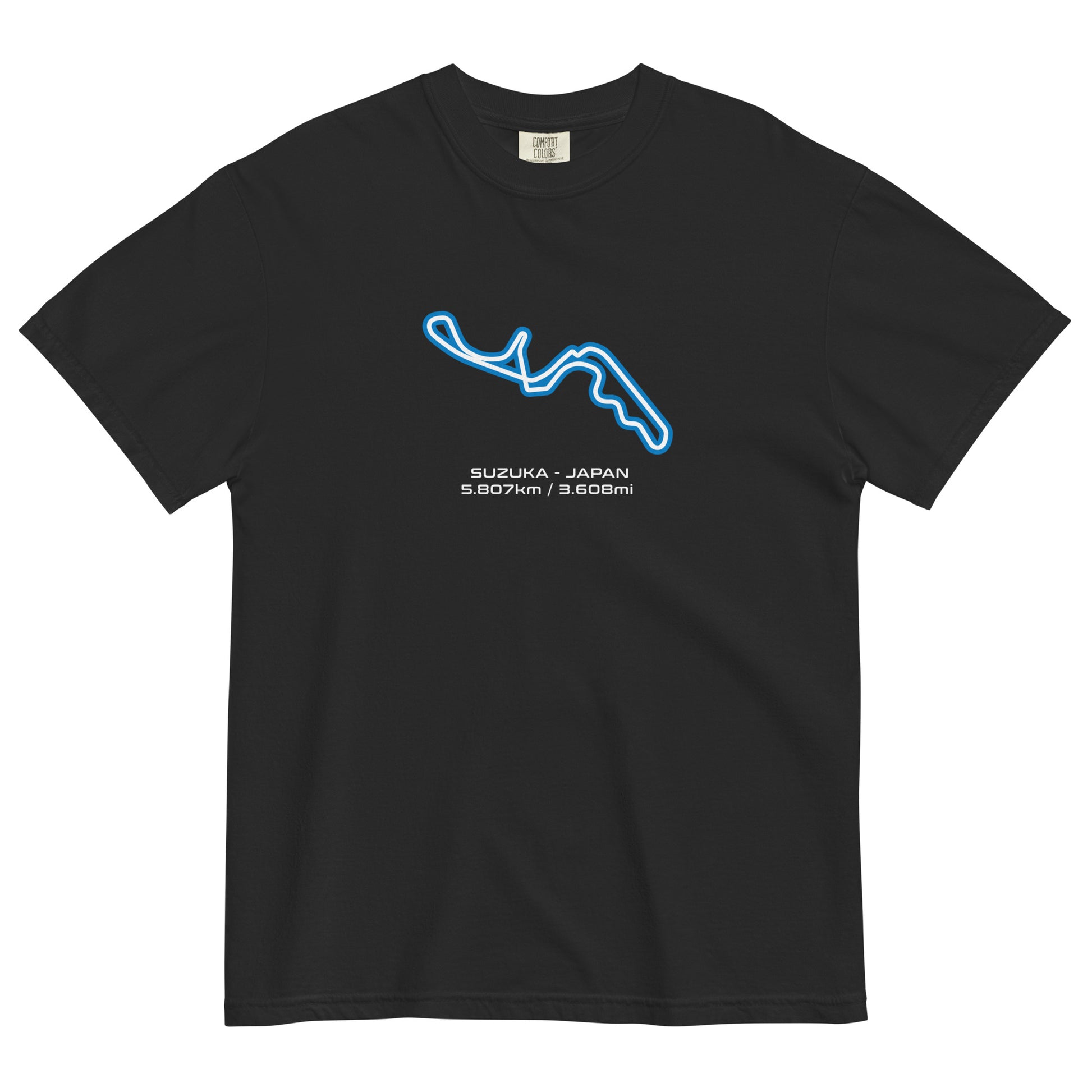 Suzuka - Japan - F1 Circuit Unisex T-Shirt in Black - Front View