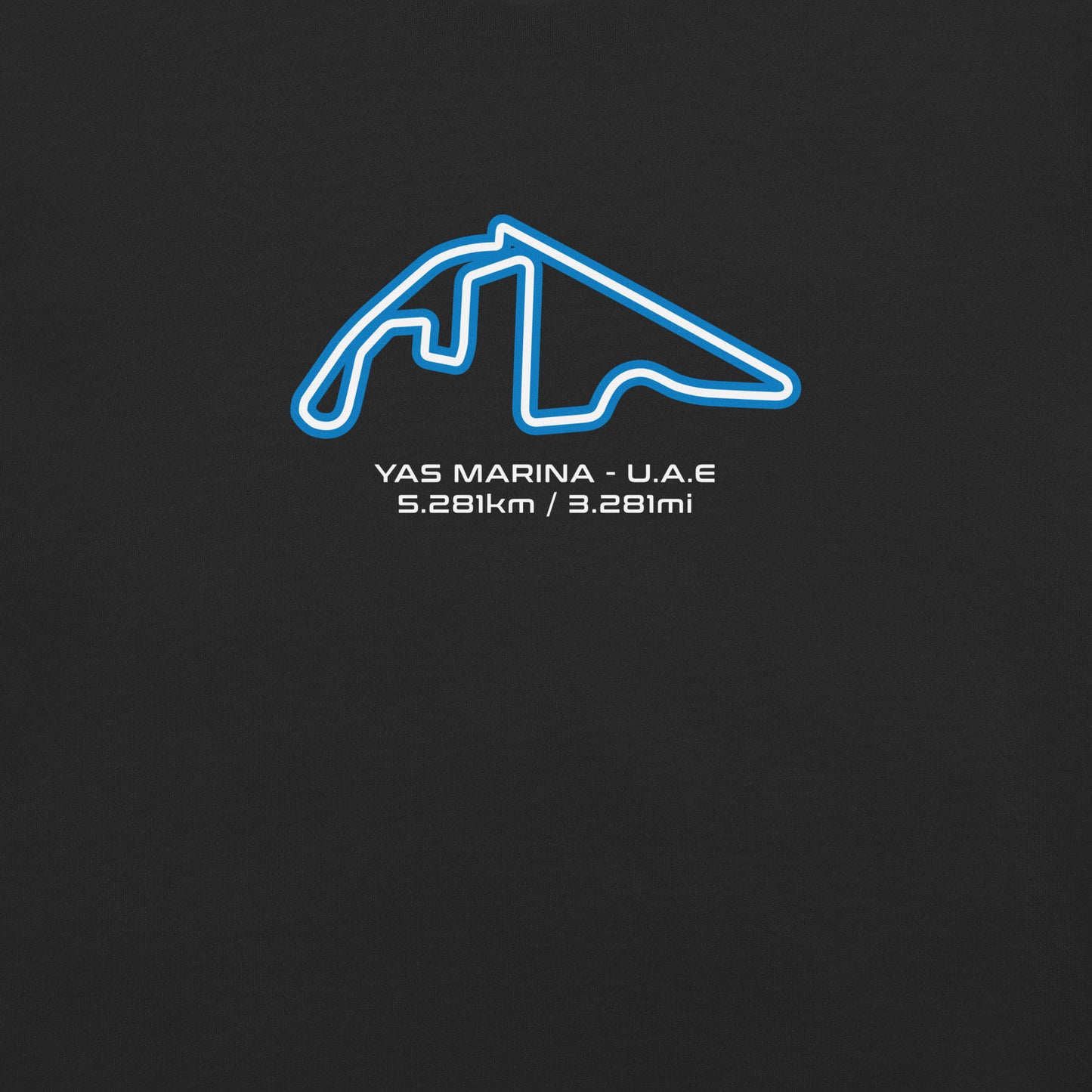 Yas Marina - U.A.E. - F1 Circuit Unisex T-Shirt in Black - Close Up