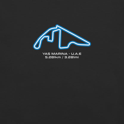 Yas Marina - U.A.E. - F1 Circuit Unisex T-Shirt in Black - Close Up