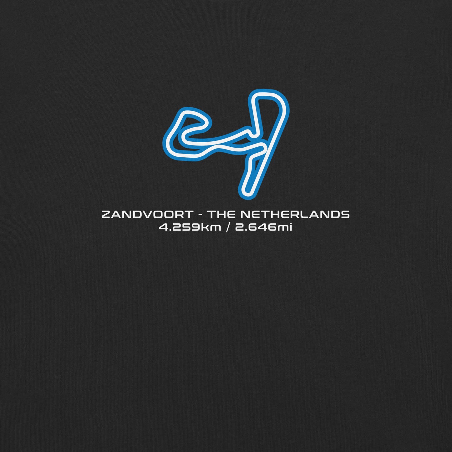 Zandvoort - The Netherlands - F1 Circuit Unisex T-Shirt in Black - Close Up