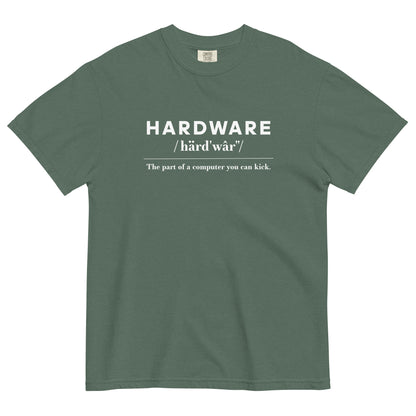 Hardware: The Parts of the Computer You Can Kick Unisex T-Shirt in Blue Spruce