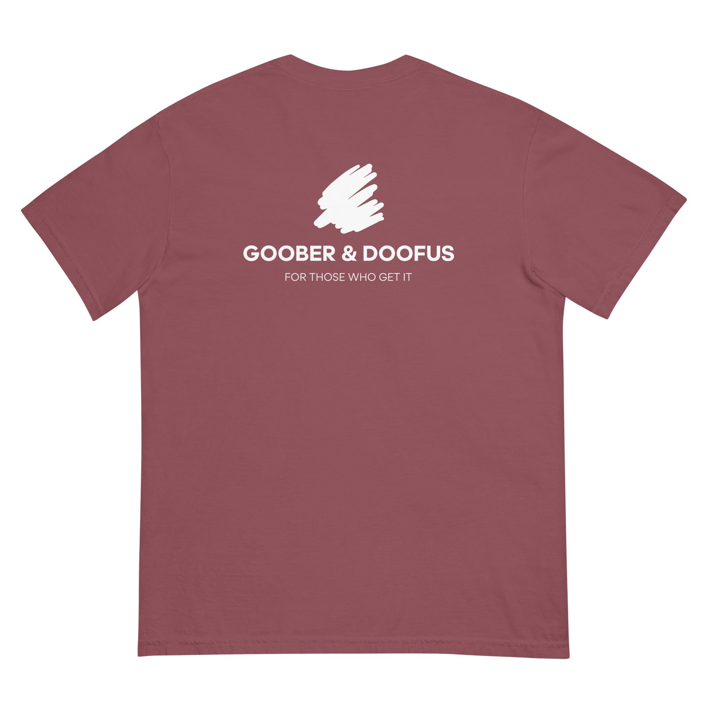 Goober & Doofus Logo Branded Unisex T-Shirt in Brick