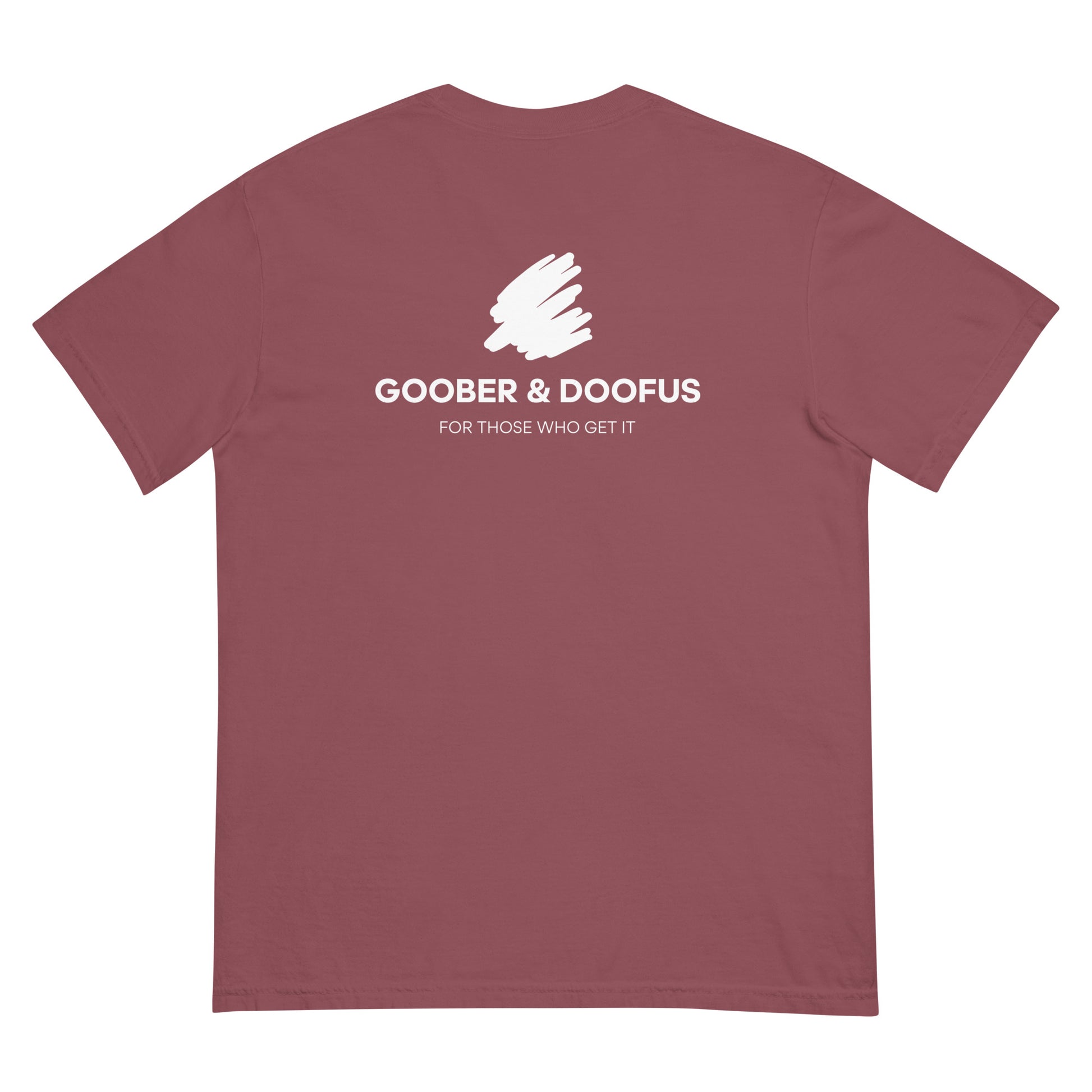 Goober & Doofus Logo Branded Unisex T-Shirt in Brick