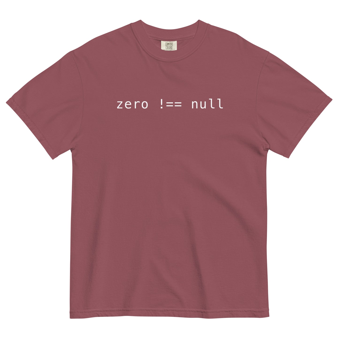 Zero Does Not Equal Null Unisex T-Shirt in Brick