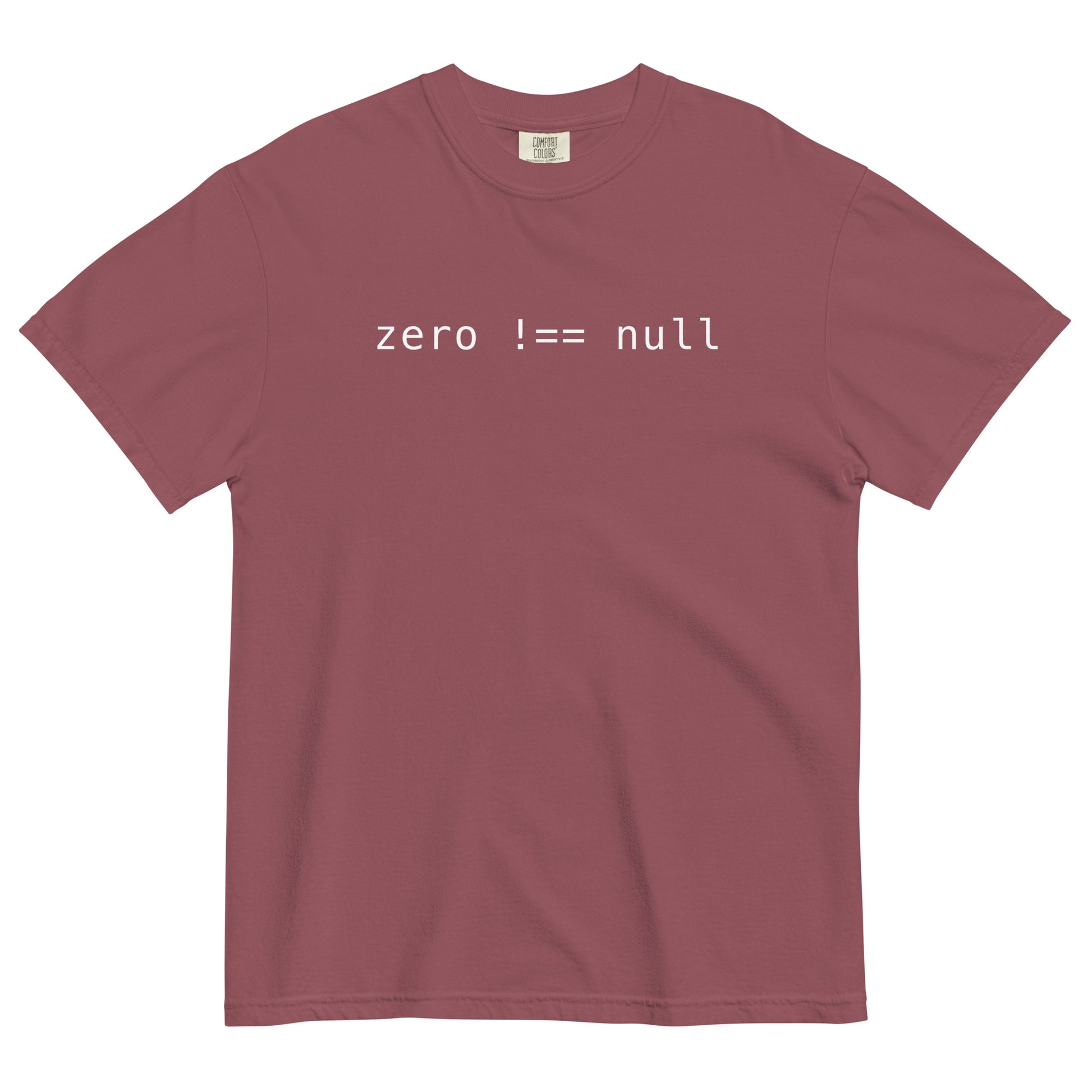 Zero Does Not Equal Null Unisex T-Shirt in Brick
