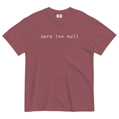 Zero Does Not Equal Null Unisex T-Shirt in Brick