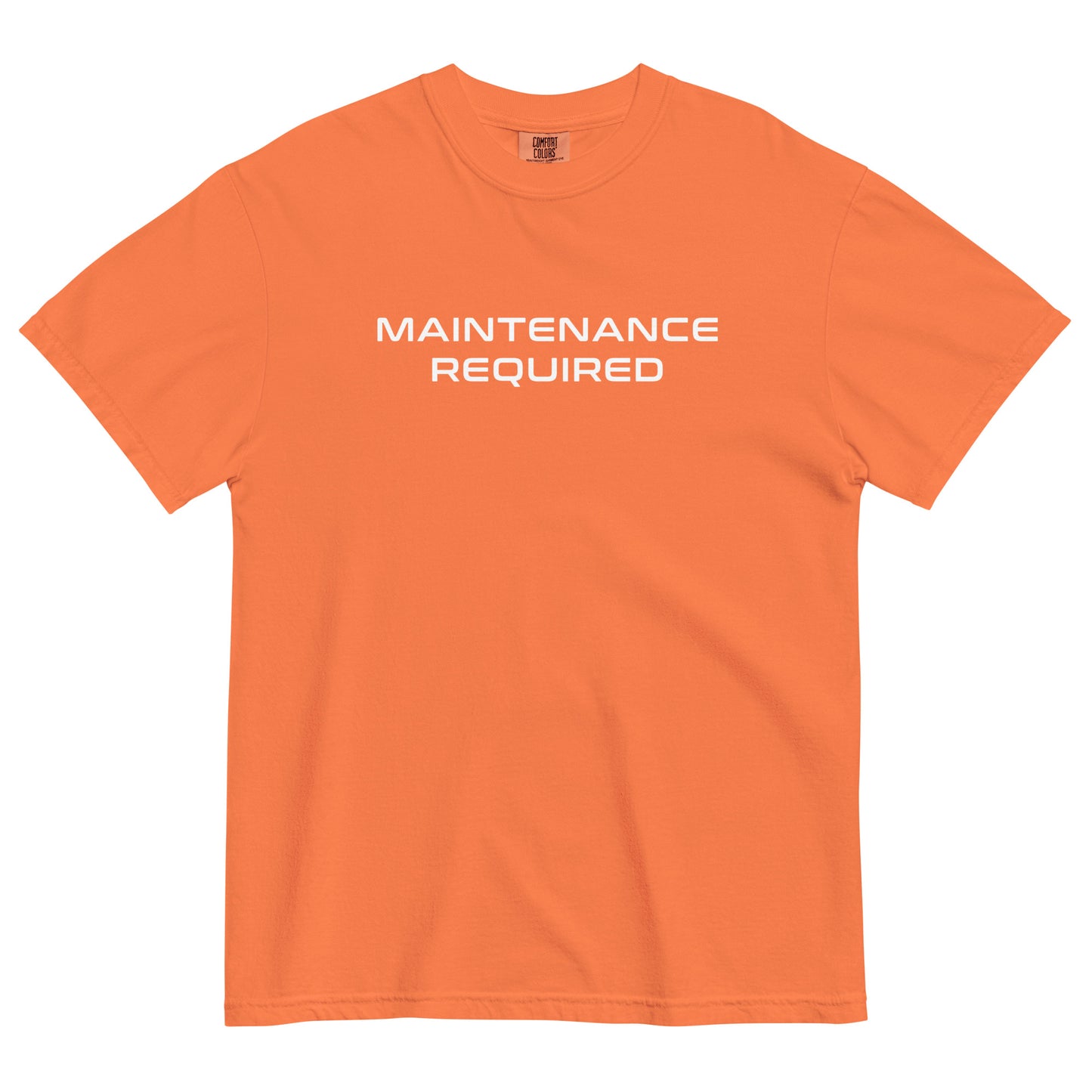 Maintenance Required F1 Racing Unisex T-Shirt in Burnt Orange