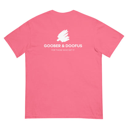 Goober & Doofus Logo Branded Unisex T-Shirt in Crunchberry