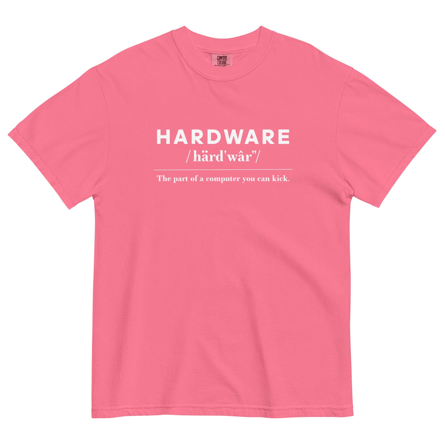 Hardware: The Parts of the Computer You Can Kick Unisex T-Shirt in Crunchberry
