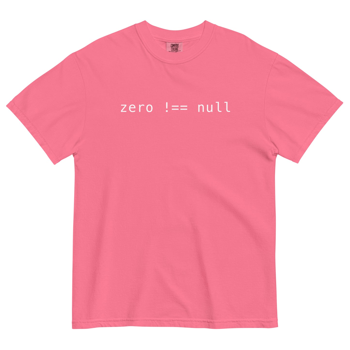Zero Does Not Equal Null Unisex T-Shirt in Crunchberry