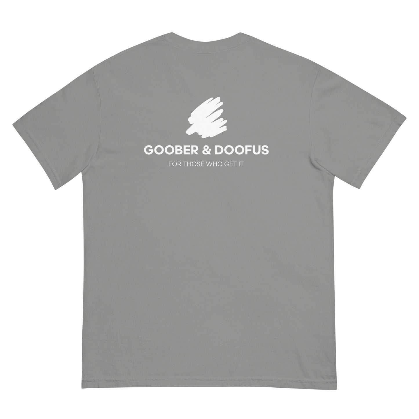 Goober & Doofus Logo Branded Unisex T-Shirt in Grey