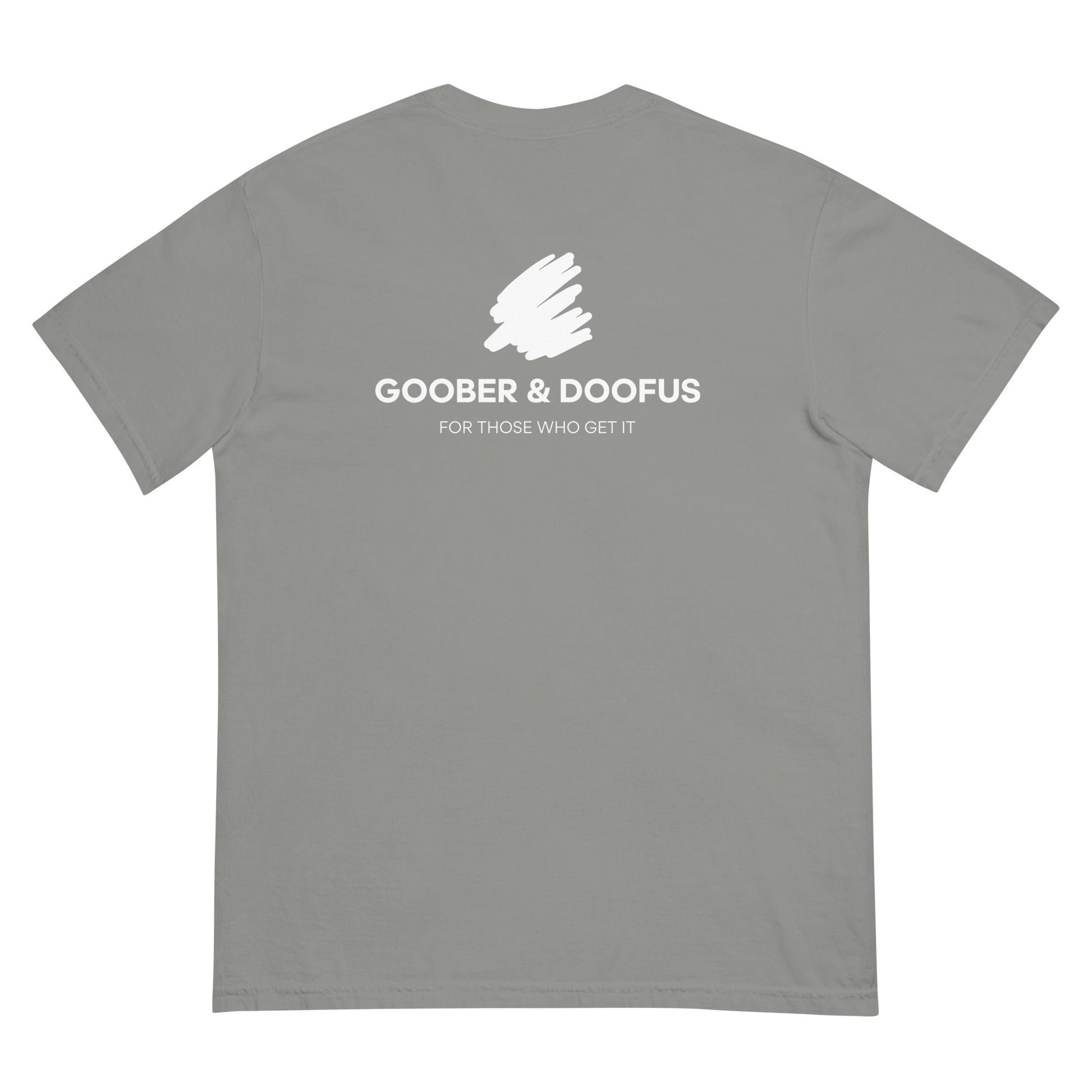 Goober & Doofus Logo Branded Unisex T-Shirt in Grey
