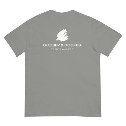 Goober & Doofus Logo Branded Unisex T-Shirt in Grey