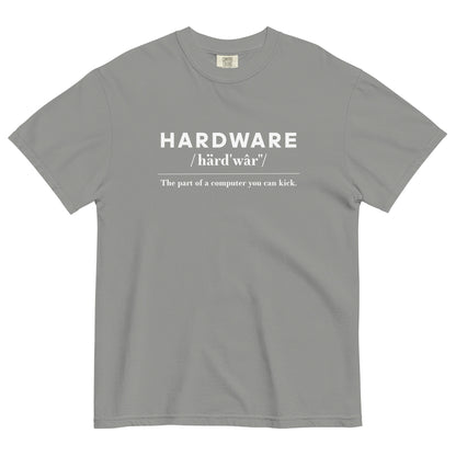 Hardware: The Parts of the Computer You Can Kick Unisex T-Shirt in Grey