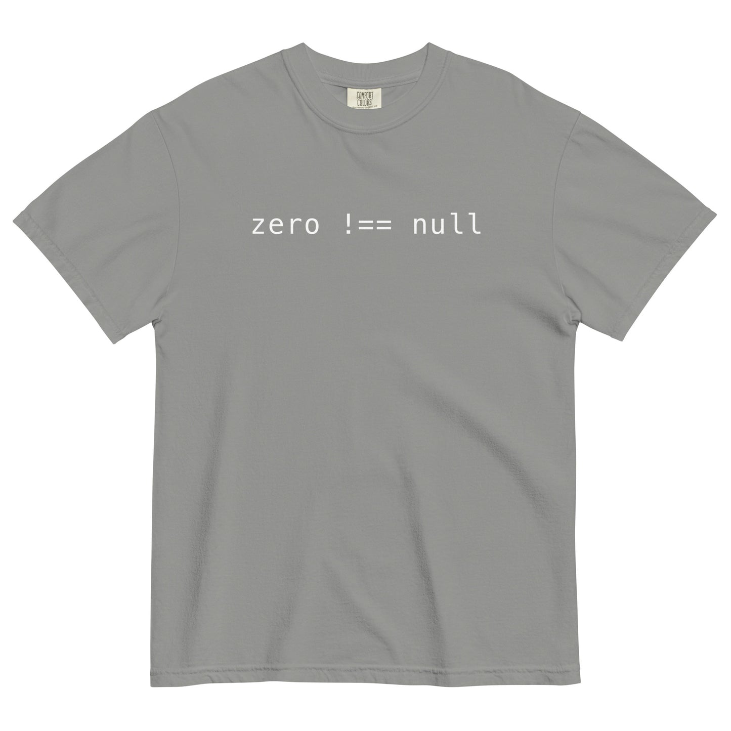 Zero Does Not Equal Null Unisex T-Shirt in Grey