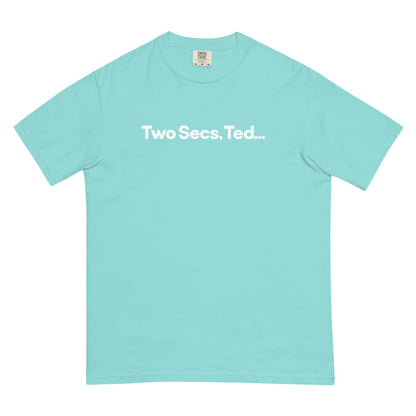 Two Secs Ted Spanned F1 Racing Unisex T-Shirt in Lagoon Blue