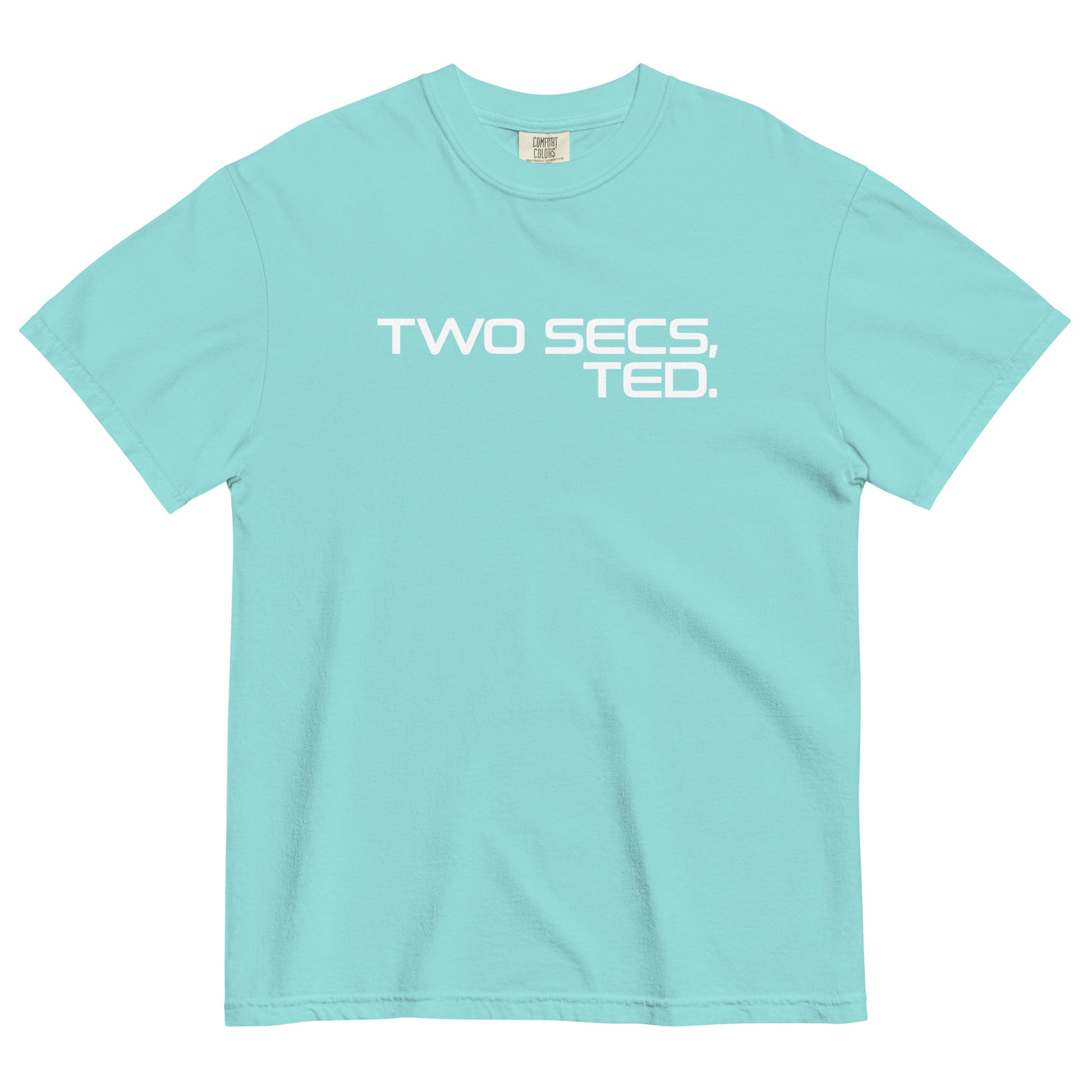 Two Secs Ted Stacked F1 Racing Unisex T-Shirt in Lagoon Blue