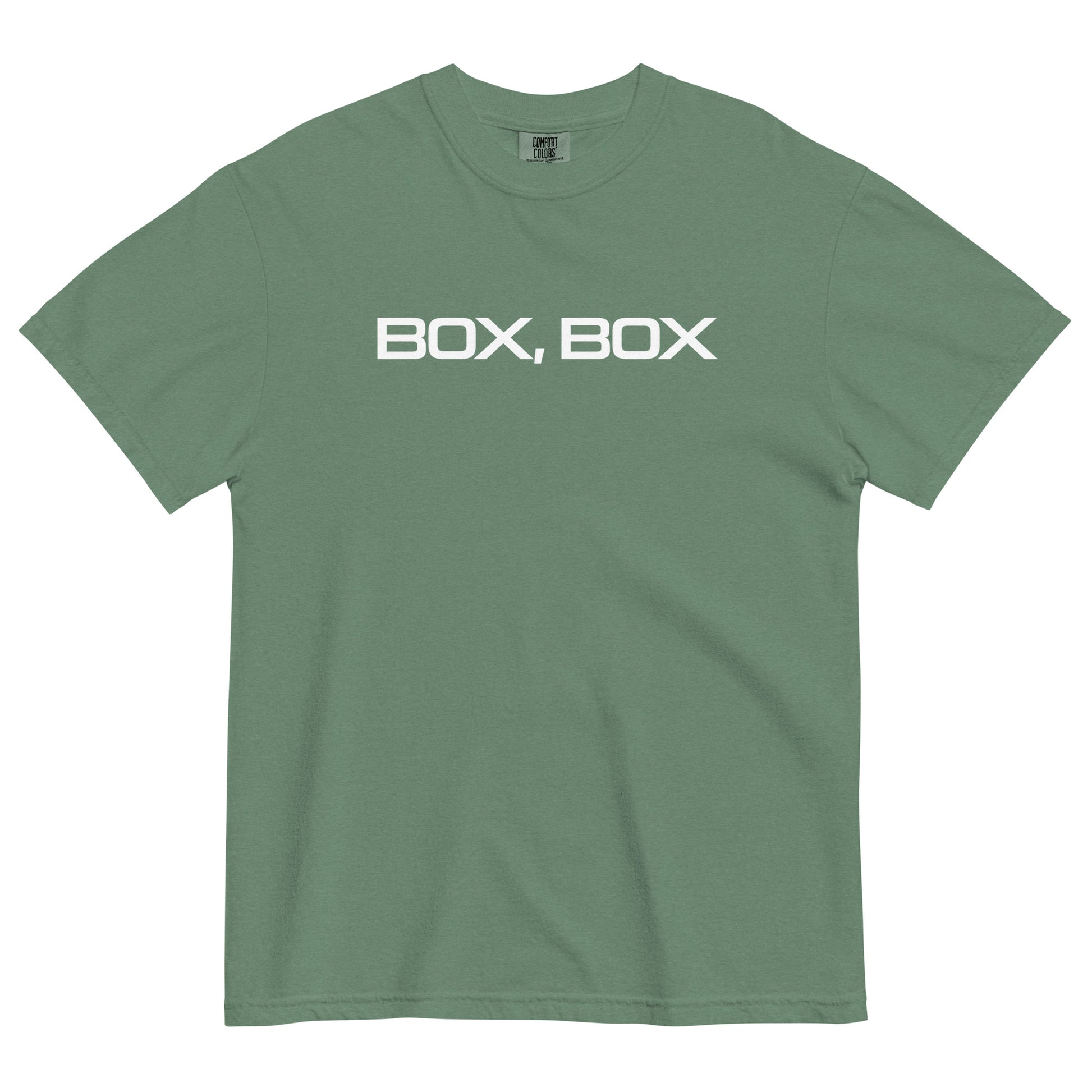 Box Box Text F1 Racing Unisex T-Shirt in Light Green