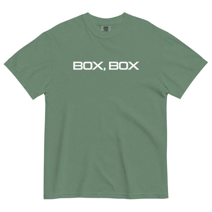 Box Box Text F1 Racing Unisex T-Shirt in Light Green