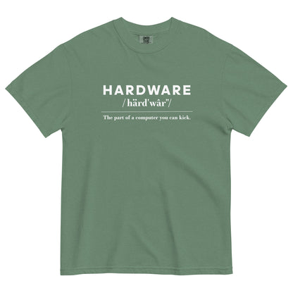 Hardware: The Parts of the Computer You Can Kick Unisex T-Shirt in Light Green