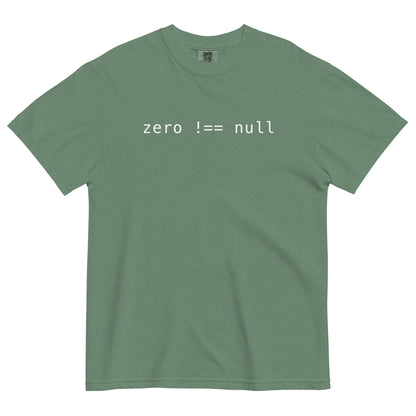 Zero Does Not Equal Null Unisex T-Shirt in Light Green