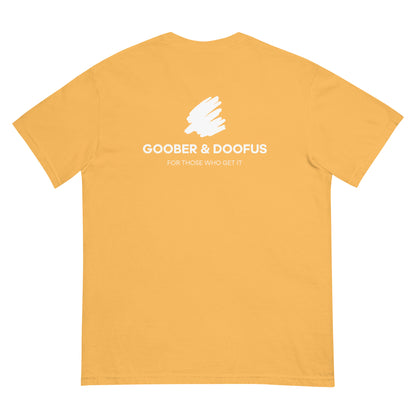 Goober & Doofus Logo Branded Unisex T-Shirt in Mustard