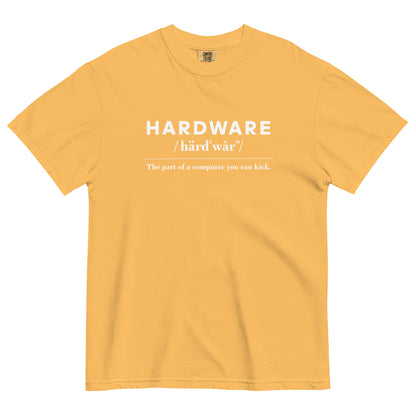 Hardware: The Parts of the Computer You Can Kick Unisex T-Shirt in Mustard