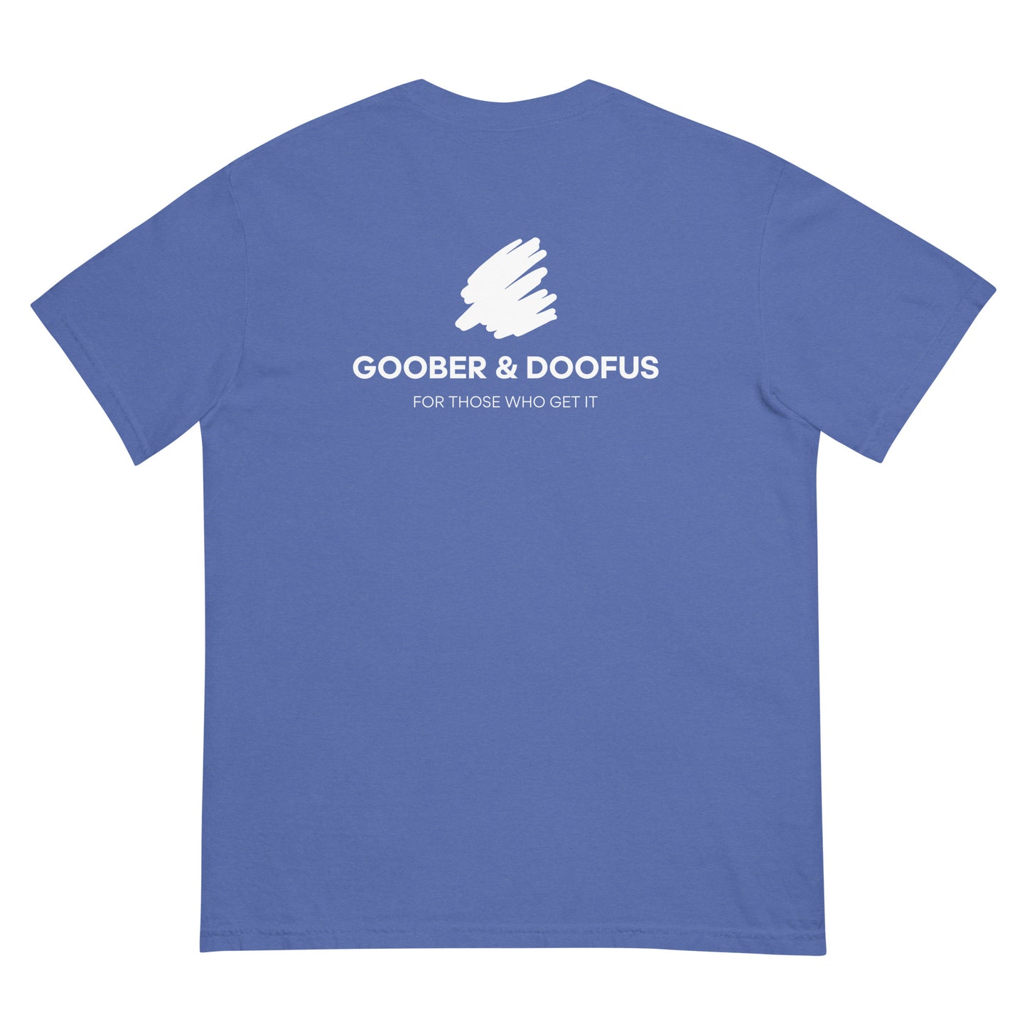 Goober & Doofus Logo Branded Unisex T-Shirt in Mystic Blue