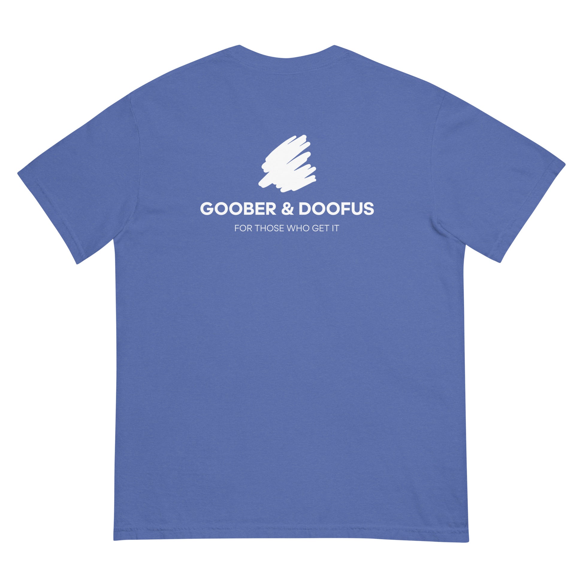 Goober & Doofus Logo Branded Unisex T-Shirt in Mystic Blue