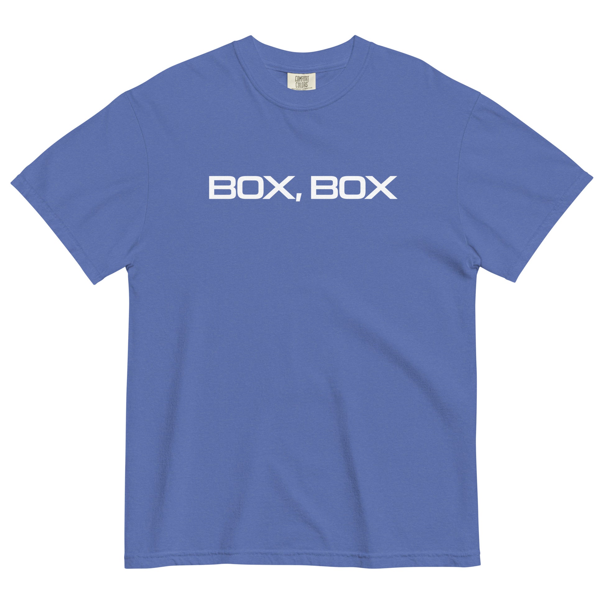 Box Box Text F1 Racing Unisex T-Shirt in Mystic Blue